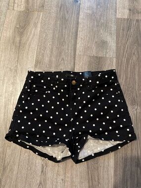 H&M Black Polka Dot Jean Shorts